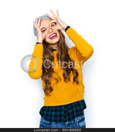 To use this stock image in your creative project, please select the size you need over to the right and click the "Add to Cart" button.
Your downloaded image will come with the Cutcaster watermark removed so don’t worry about the watermark you see on this page. happy young woman or teen girl having fun stock photo, people, style and fashion concept - happy young woman or teen girl in casual clothes and hipster hat having fun by Syda Productions