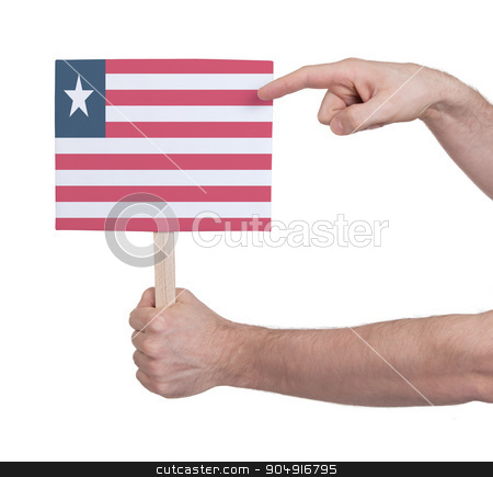 To use this stock image in your creative project, please select the size you need over to the right and click the "Add to Cart" button.
Your downloaded image will come with the Cutcaster watermark removed so don’t worry about the watermark you see on this page. Hand holding small card - Flag of Liberia stock photo, Hand holding small card, isolated on white - Flag of Liberia by michaklootwijk