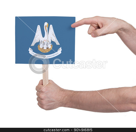 To use this stock image in your creative project, please select the size you need over to the right and click the "Add to Cart" button.
Your downloaded image will come with the Cutcaster watermark removed so don’t worry about the watermark you see on this page. Hand holding small card - Flag of Louisiana stock photo, Hand holding small card, isolated on white - Flag of Louisiana by michaklootwijk