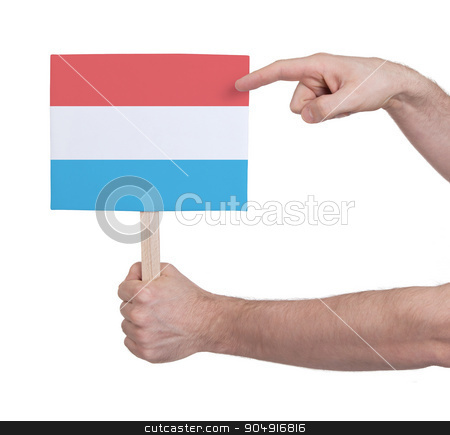 To use this stock image in your creative project, please select the size you need over to the right and click the "Add to Cart" button.
Your downloaded image will come with the Cutcaster watermark removed so don’t worry about the watermark you see on this page. Hand holding small card - Flag of Luxembourg stock photo, Hand holding small card, isolated on white - Flag of Luxembourg by michaklootwijk