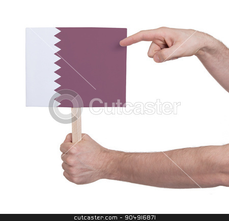 To use this stock image in your creative project, please select the size you need over to the right and click the "Add to Cart" button.
Your downloaded image will come with the Cutcaster watermark removed so don’t worry about the watermark you see on this page. Hand holding small card - Flag of Qatar stock photo, Hand holding small card, isolated on white - Flag of Qatar by michaklootwijk