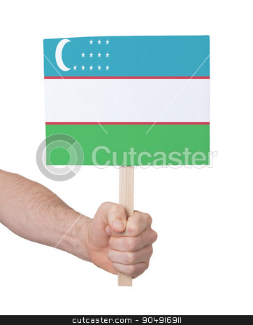 To use this stock image in your creative project, please select the size you need over to the right and click the "Add to Cart" button.
Your downloaded image will come with the Cutcaster watermark removed so don’t worry about the watermark you see on this page. Hand holding small card - Flag of Uzbekistan stock photo, Hand holding small card, isolated on white - Flag of Uzbekistan by michaklootwijk