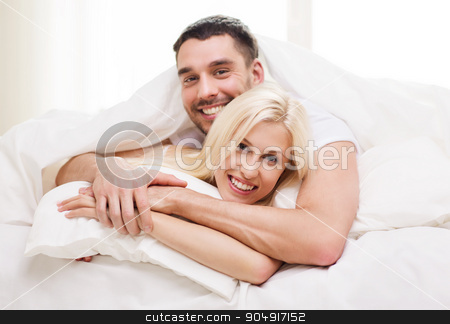 To use this stock image in your creative project, please select the size you need over to the right and click the "Add to Cart" button.
Your downloaded image will come with the Cutcaster watermark removed so don’t worry about the watermark you see on this page. happy couple lying in bed and hugging at home stock photo, people, family, bedtime and happiness concept - happy couple lying in bed and hugging at home by Syda Productions