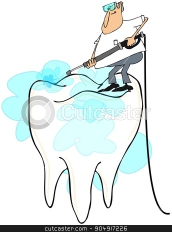 To use this stock image in your creative project, please select the size you need over to the right and click the "Add to Cart" button.
Your downloaded image will come with the Cutcaster watermark removed so don’t worry about the watermark you see on this page. Man cleaning a large tooth stock photo, Illustration depicting a man using a pressure washer to clean a large molar. by Dennis Cox