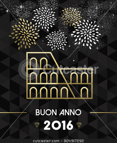 To use this stock image in your creative project, please select the size you need over to the right and click the "Add to Cart" button.
Your downloaded image will come with the Cutcaster watermark removed so don’t worry about the watermark you see on this page. New Year 2016 rome colosseum travel gold stock vector clipart, Happy New Year 2016 Rome greeting card with Italy historic landmark Colosseum in gold outline style. EPS10 vector. by Cienpies Design