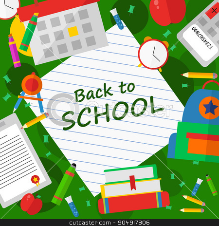 To use this stock image in your creative project, please select the size you need over to the right and click the "Add to Cart" button.
Your downloaded image will come with the Cutcaster watermark removed so don’t worry about the watermark you see on this page. Back to school poster with text Vector illustration stock vector clipart, Back to school poster with text illustration by TatyanaGorelova