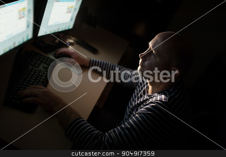 To use this stock image in your creative project, please select the size you need over to the right and click the "Add to Cart" button.
Your downloaded image will come with the Cutcaster watermark removed so don’t worry about the watermark you see on this page. silhouette caucasian business man computing at the table stock photo, silhouette caucasian business man computing at the table. by timonko