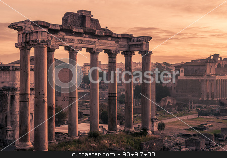 To use this stock image in your creative project, please select the size you need over to the right and click the "Add to Cart" button.
Your downloaded image will come with the Cutcaster watermark removed so don’t worry about the watermark you see on this page. Rome, Italy:Temple of Saturn n the Roman Forum stock photo, Rome, Italy: Temple of Saturn, Latin: Templum Saturni or Aedes Saturnus, Italian: Tempio di Saturno, in Roman Forum, Latin: Forum Romanum, Italian: Foro Romano in beautiful sunrise of Italian winter by krivinis