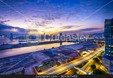 To use this stock image in your creative project, please select the size you need over to the right and click the "Add to Cart" button.
Your downloaded image will come with the Cutcaster watermark removed so don’t worry about the watermark you see on this page. Hong Kong stock photo, Hong Kong city sunset, view from kowloon. by Keng po Leung