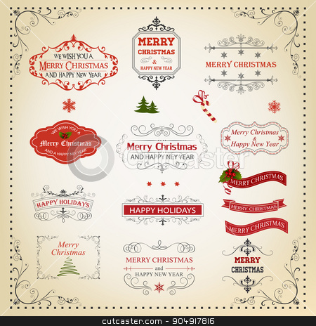 To use this stock image in your creative project, please select the size you need over to the right and click the "Add to Cart" button.
Your downloaded image will come with the Cutcaster watermark removed so don’t worry about the watermark you see on this page. Christmas And New Year Calligraphic And Typographic design eleme stock vector clipart, Christmas And New Year Calligraphic And Typographic Design Elements, Page Decoration, Labels, Symbols And Icons Elements by monicaodo