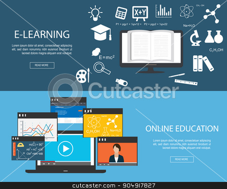 To use this stock image in your creative project, please select the size you need over to the right and click the "Add to Cart" button.
Your downloaded image will come with the Cutcaster watermark removed so don’t worry about the watermark you see on this page. Flat designed banners stock vector clipart, Flat designed banners for Online Education by monicaodo