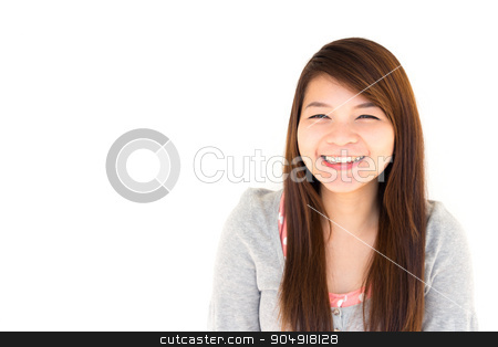 To use this stock image in your creative project, please select the size you need over to the right and click the "Add to Cart" button.
Your downloaded image will come with the Cutcaster watermark removed so don’t worry about the watermark you see on this page. woman is smiling stock photo, round face and white skin thai hairy woman with gray coat is smiling on white background by stockdevil