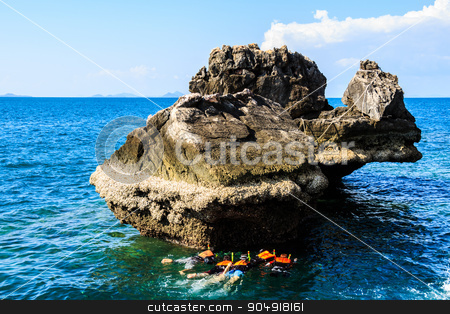 To use this stock image in your creative project, please select the size you need over to the right and click the "Add to Cart" button.
Your downloaded image will come with the Cutcaster watermark removed so don’t worry about the watermark you see on this page. Divers in sea at Trang,Thailand stock photo, Group of divers in sea at Trang ,Thailand by stockdevil
