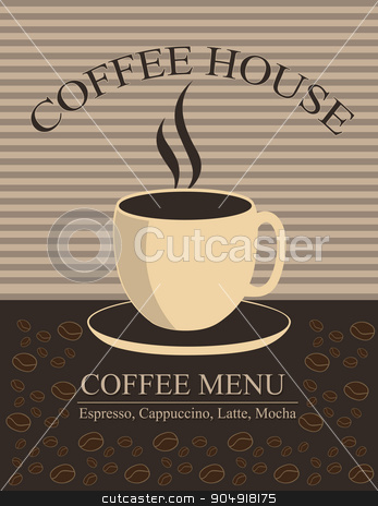 To use this stock image in your creative project, please select the size you need over to the right and click the "Add to Cart" button.
Your downloaded image will come with the Cutcaster watermark removed so don’t worry about the watermark you see on this page. Coffee house stock vector clipart, Menu for restaurant, cafe, bar, coffee house by monicaodo