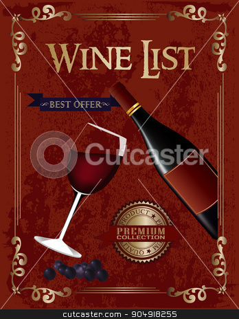 To use this stock image in your creative project, please select the size you need over to the right and click the "Add to Cart" button.
Your downloaded image will come with the Cutcaster watermark removed so don’t worry about the watermark you see on this page. Wine list stock vector clipart, Wine list poster with a glass of wine and wine bottle by monicaodo