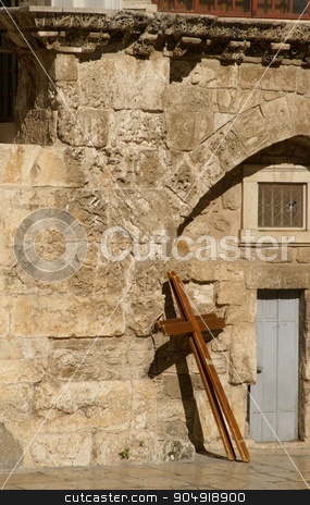 To use this stock image in your creative project, please select the size you need over to the right and click the "Add to Cart" button.
Your downloaded image will come with the Cutcaster watermark removed so don’t worry about the watermark you see on this page. A cross in Jerusalem stock photo, A cross in Jerusalem via delarosa road by Pavel Bernshtam