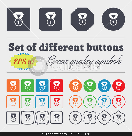 To use this stock image in your creative project, please select the size you need over to the right and click the "Add to Cart" button.
Your downloaded image will come with the Cutcaster watermark removed so don’t worry about the watermark you see on this page. award medal icon sign. Big set of colorful, diverse, high-quality buttons. Vector stock vector clipart, award medal icon sign. Big set of colorful, diverse, high-quality buttons. Vector illustration by Serhii