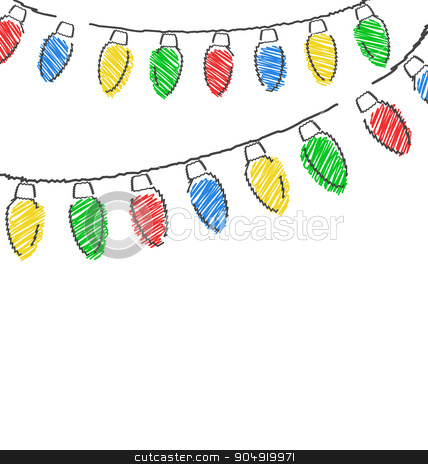 To use this stock image in your creative project, please select the size you need over to the right and click the "Add to Cart" button.
Your downloaded image will come with the Cutcaster watermark removed so don’t worry about the watermark you see on this page. hand drawn Christmas lights isolated on white stock vector clipart, Multicolored flat hand-drawn Christmas lights isolated on white background by Makkuro_GL
