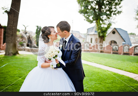 To use this stock image in your creative project, please select the size you need over to the right and click the "Add to Cart" button.
Your downloaded image will come with the Cutcaster watermark removed so don’t worry about the watermark you see on this page. Married couple having fun on green lawn stock photo, Married couple having fun on green lawn by Andrii Shevchuk