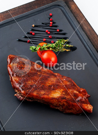 To use this stock image in your creative project, please select the size you need over to the right and click the "Add to Cart" button.
Your downloaded image will come with the Cutcaster watermark removed so don’t worry about the watermark you see on this page. Grilled beef steak on wooden pan. stock photo, Isolated grilled beef steak on wooden pan. by agnormark