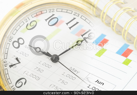 To use this stock image in your creative project, please select the size you need over to the right and click the "Add to Cart" button.
Your downloaded image will come with the Cutcaster watermark removed so don’t worry about the watermark you see on this page. Clock and market report graph with document. stock photo, Clock and market report graph with document. Business time concept. by Miss. PENCHAN PUMILA