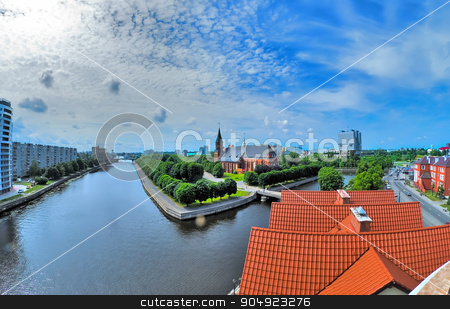 To use this stock image in your creative project, please select the size you need over to the right and click the "Add to Cart" button.
Your downloaded image will come with the Cutcaster watermark removed so don’t worry about the watermark you see on this page. View on historical center in Kaliningrad. Russia stock photo, Kaliningrad, Russia - June 21, 2010: Historical center and Cathedral Church on Kant island in Kaliningrad, UNESCO World Heritage Site by Aikon