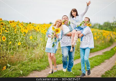 To use this stock image in your creative project, please select the size you need over to the right and click the "Add to Cart" button.
Your downloaded image will come with the Cutcaster watermark removed so don’t worry about the watermark you see on this page. Happy family having fun on sunflowers stock photo, Happy family having fun on sunflowers by Andrii Shevchuk