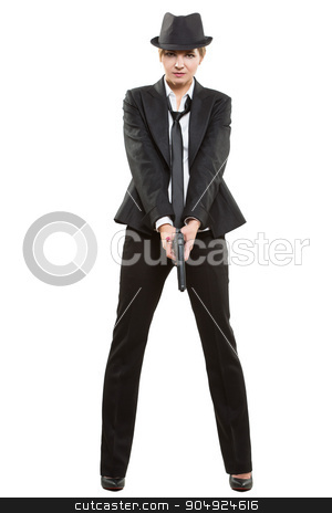 To use this stock image in your creative project, please select the size you need over to the right and click the "Add to Cart" button.
Your downloaded image will come with the Cutcaster watermark removed so don’t worry about the watermark you see on this page. beautiful girl gangster holding a gun. Classic suit and hat. isolated on white stock photo, beautiful girl gangster holding a gun. Classic suit and hat by Kopytin Georgy