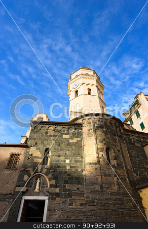 To use this stock image in your creative project, please select the size you need over to the right and click the "Add to Cart" button.
Your downloaded image will come with the Cutcaster watermark removed so don’t worry about the watermark you see on this page. Vernazza Liguria Italy stock photo, Vernazza village with belfry and apse of church of Santa Margherita di Antiochia, cinque terre national park in Liguria Italy. UNESCO world heritage site by catalby