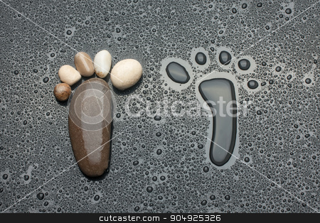 To use this stock image in your creative project, please select the size you need over to the right and click the "Add to Cart" button.
Your downloaded image will come with the Cutcaster watermark removed so don’t worry about the watermark you see on this page. The footprint made up of water and rocks stock photo, The footprint made up of water and rocks on a black background by alekleks