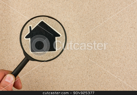To use this stock image in your creative project, please select the size you need over to the right and click the "Add to Cart" button.
Your downloaded image will come with the Cutcaster watermark removed so don’t worry about the watermark you see on this page. Hand with magnifying glass over the house in the sand stock photo, Hand with magnifying glass over the house in the sand, with space for your text by alekleks