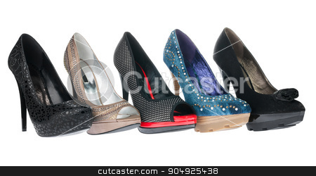 To use this stock image in your creative project, please select the size you need over to the right and click the "Add to Cart" button.
Your downloaded image will come with the Cutcaster watermark removed so don’t worry about the watermark you see on this page. Five pair shoes of high heels stock photo, Five pair shoes of high heels, isolated on white background by alekleks