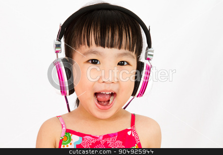 To use this stock image in your creative project, please select the size you need over to the right and click the "Add to Cart" button.
Your downloaded image will come with the Cutcaster watermark removed so don’t worry about the watermark you see on this page. Chinese little girl on headphones stock photo, Chinese little girl on headphones with mouth open by Tan Kian Khoon