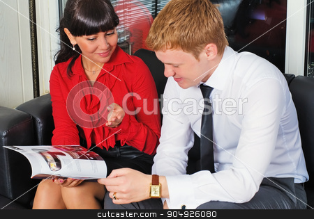 To use this stock image in your creative project, please select the size you need over to the right and click the "Add to Cart" button.
Your downloaded image will come with the Cutcaster watermark removed so don’t worry about the watermark you see on this page. Businessman in car shop communicate with woman stock photo, Businesswoman in car sale office talks with manager by Aikon
