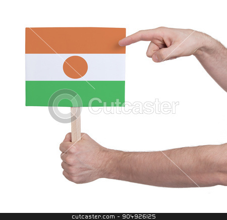 To use this stock image in your creative project, please select the size you need over to the right and click the "Add to Cart" button.
Your downloaded image will come with the Cutcaster watermark removed so don’t worry about the watermark you see on this page. Hand holding small card - Flag of Niger stock photo, Hand holding small card, isolated on white - Flag of Niger by michaklootwijk