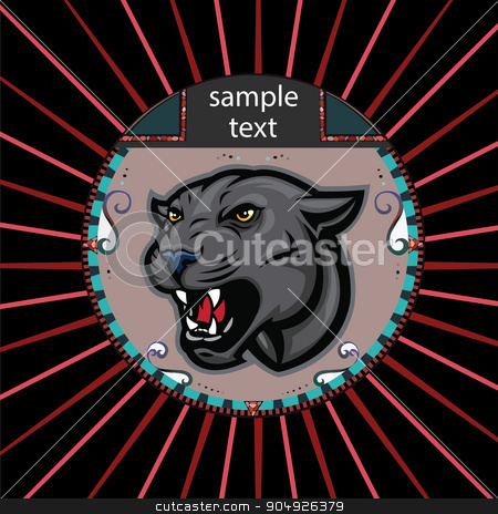 To use this stock image in your creative project, please select the size you need over to the right and click the "Add to Cart" button.
Your downloaded image will come with the Cutcaster watermark removed so don’t worry about the watermark you see on this page. Portrait of a panther stock vector clipart, Portrait of a panther in a circle on a background of red rays by ElemenTxD
