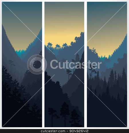 To use this stock image in your creative project, please select the size you need over to the right and click the "Add to Cart" button.
Your downloaded image will come with the Cutcaster watermark removed so don’t worry about the watermark you see on this page. Silhouette of the forest stock vector clipart, Silhouette of the forest in morning by ElemenTxD