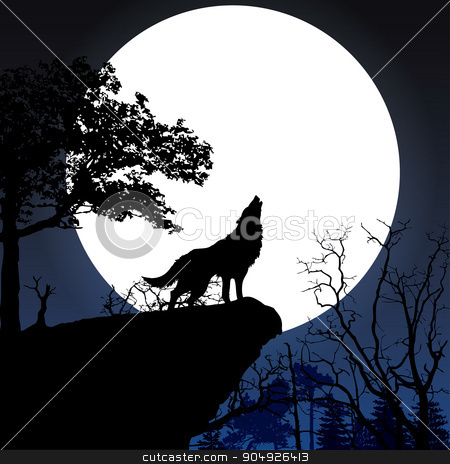 To use this stock image in your creative project, please select the size you need over to the right and click the "Add to Cart" button.
Your downloaded image will come with the Cutcaster watermark removed so don’t worry about the watermark you see on this page. Howling to the full moon stock vector clipart, Wolf in silhouette howling to the full moon by ElemenTxD