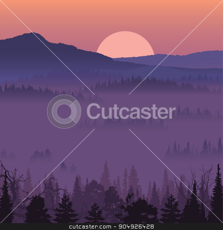 To use this stock image in your creative project, please select the size you need over to the right and click the "Add to Cart" button.
Your downloaded image will come with the Cutcaster watermark removed so don’t worry about the watermark you see on this page. Natural landscape with sunset stock vector clipart, Natural landscape with sunset. Vector illustration by ElemenTxD