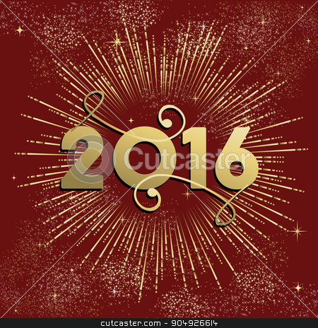 To use this stock image in your creative project, please select the size you need over to the right and click the "Add to Cart" button.
Your downloaded image will come with the Cutcaster watermark removed so don’t worry about the watermark you see on this page. New Year 2016 firework explosion card gold stock vector clipart, Happy New Year 2016 greeting card design, golden firework explosion with stars and sparkles. EPS10 vector. by Cienpies Design