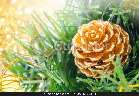 To use this stock image in your creative project, please select the size you need over to the right and click the "Add to Cart" button.
Your downloaded image will come with the Cutcaster watermark removed so don’t worry about the watermark you see on this page. Gold Christmas background of de-focused lights. stock photo, Gold Christmas background of de-focused lights with decorated tree by Miss. PENCHAN PUMILA