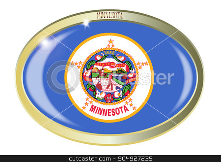 To use this stock image in your creative project, please select the size you need over to the right and click the "Add to Cart" button.
Your downloaded image will come with the Cutcaster watermark removed so don’t worry about the watermark you see on this page. Minnesota State Flag Oval Button stock vector clipart, Oval metal button with the Minnesota flag isolated on a white background by Kotto