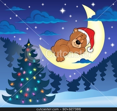 To use this stock image in your creative project, please select the size you need over to the right and click the "Add to Cart" button.
Your downloaded image will come with the Cutcaster watermark removed so don’t worry about the watermark you see on this page. Christmas sleeping bear theme image 1 stock vector clipart, Christmas sleeping bear theme image 1 - eps10 vector illustration. by Klara Viskova