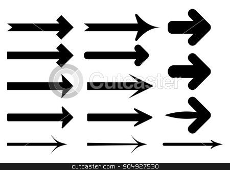 To use this stock image in your creative project, please select the size you need over to the right and click the "Add to Cart" button.
Your downloaded image will come with the Cutcaster watermark removed so don’t worry about the watermark you see on this page. Vector illustration set of the black arrows stock vector clipart, Vector illustration set of the black arrows. by Amelisk