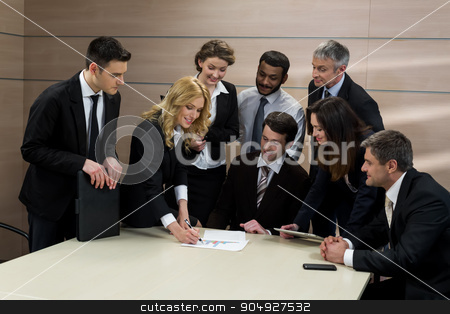 To use this stock image in your creative project, please select the size you need over to the right and click the "Add to Cart" button.
Your downloaded image will come with the Cutcaster watermark removed so don’t worry about the watermark you see on this page. Business partners meeting. stock photo, Discussion of business project. Business partners meeting. by Denys