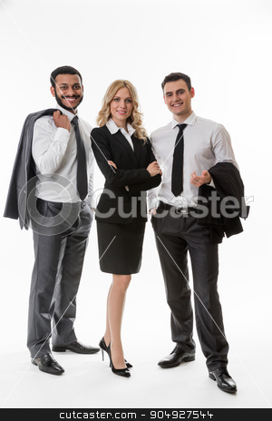 To use this stock image in your creative project, please select the size you need over to the right and click the "Add to Cart" button.
Your downloaded image will come with the Cutcaster watermark removed so don’t worry about the watermark you see on this page. Business team. stock photo, Successful business team. Business partners. Business people. by Denys