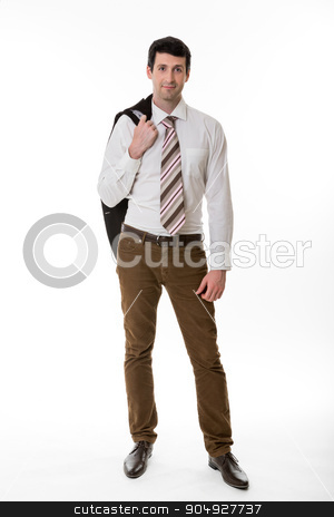 To use this stock image in your creative project, please select the size you need over to the right and click the "Add to Cart" button.
Your downloaded image will come with the Cutcaster watermark removed so don’t worry about the watermark you see on this page. Man in business clothes. stock photo, Clerk looks ahead with confidence. Man in business clothes. by Denys