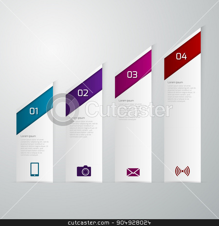 To use this stock image in your creative project, please select the size you need over to the right and click the "Add to Cart" button.
Your downloaded image will come with the Cutcaster watermark removed so don’t worry about the watermark you see on this page. Vector illustration infographics paper strips stock vector clipart, Vector illustration infographics pointy paper strips. Stock vector by Amelisk