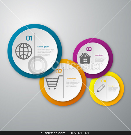 To use this stock image in your creative project, please select the size you need over to the right and click the "Add to Cart" button.
Your downloaded image will come with the Cutcaster watermark removed so don’t worry about the watermark you see on this page. Vector illustration infographics paper circles stock vector clipart, Vector illustration infographics paper circles. Stock vector by Amelisk