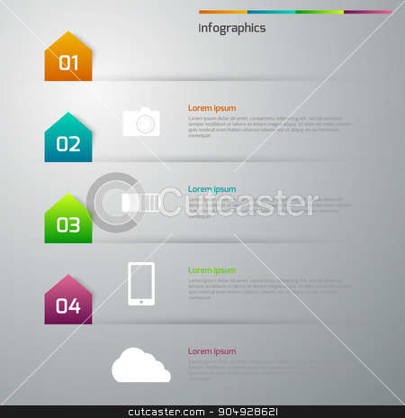 To use this stock image in your creative project, please select the size you need over to the right and click the "Add to Cart" button.
Your downloaded image will come with the Cutcaster watermark removed so don’t worry about the watermark you see on this page. Vector illustration infographics 4 options stock vector clipart, Vector illustration infographics 4 options. Stock vector by Amelisk